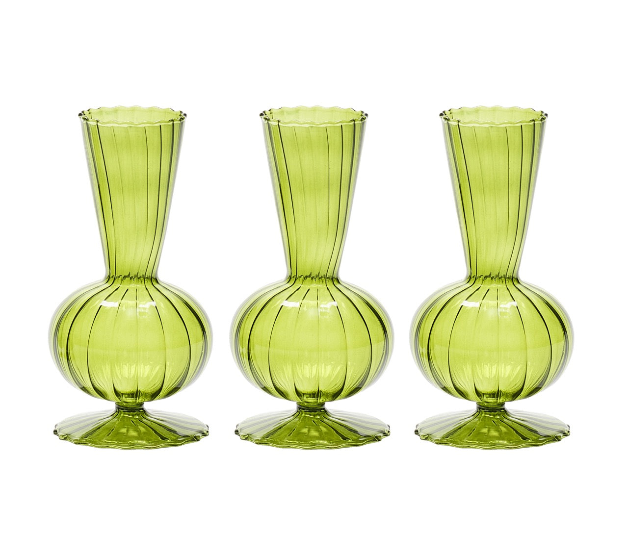 Tess Bud Vase in Olive, Set of 3