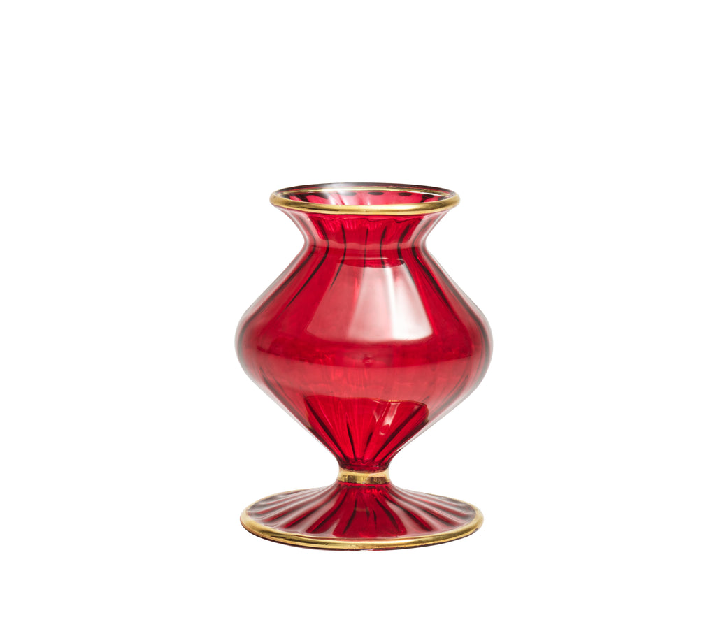 Scallop Bud Vase in Ruby