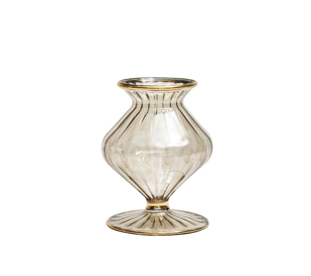Scallop Bud Vase in Smoke