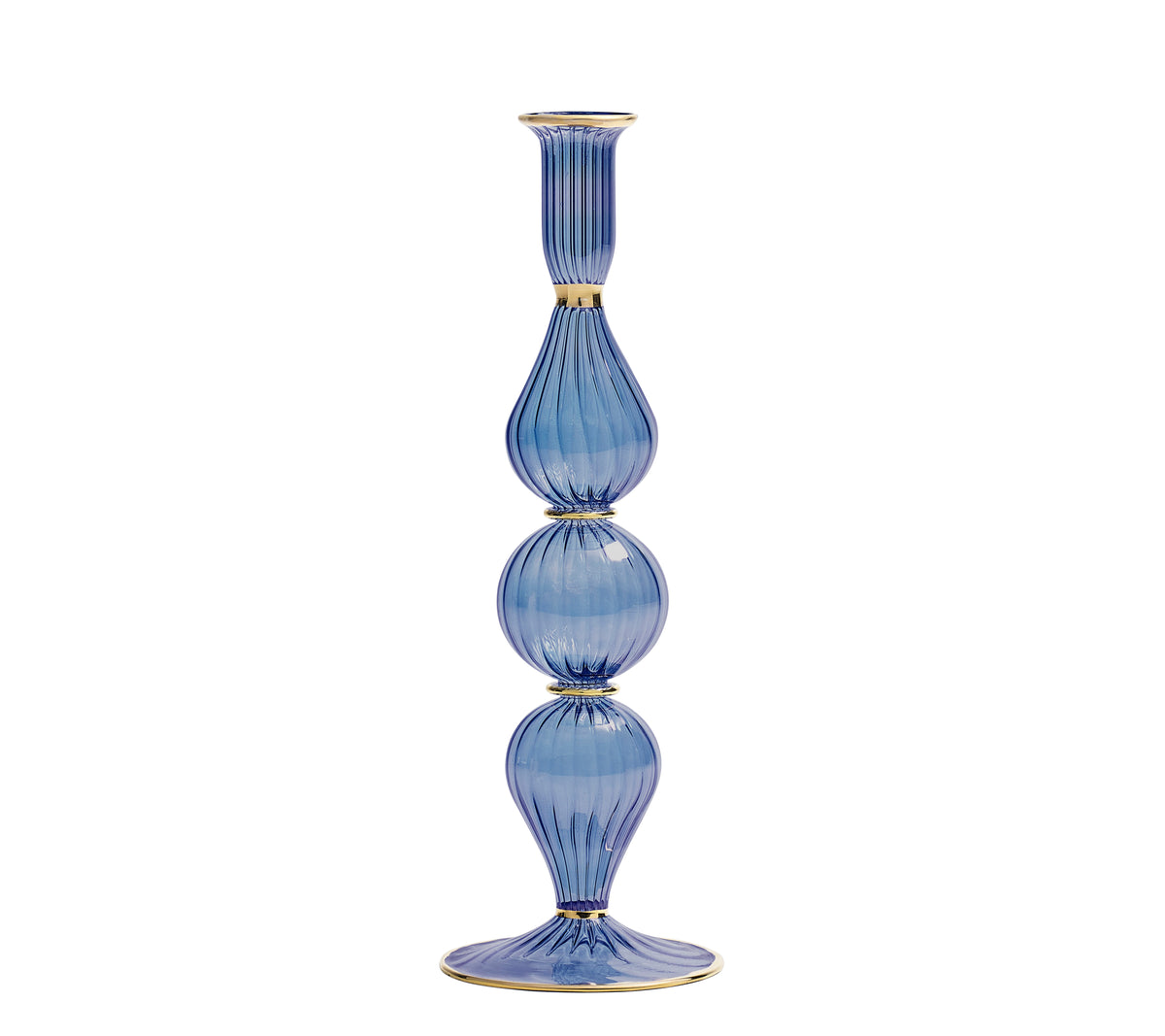 Ripple Candle Holder in Blue