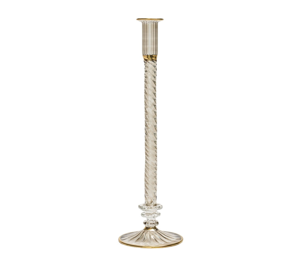 Braid Candlestick in Smoke