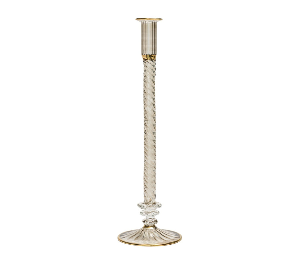 Braid Candlestick in Smoke