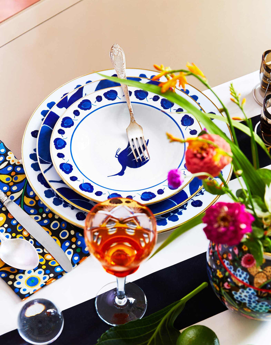 Soup Plates in Wildbird Blue, Set of 2