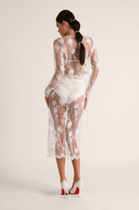 Dominique Cropped Long Sleeve in Ivory