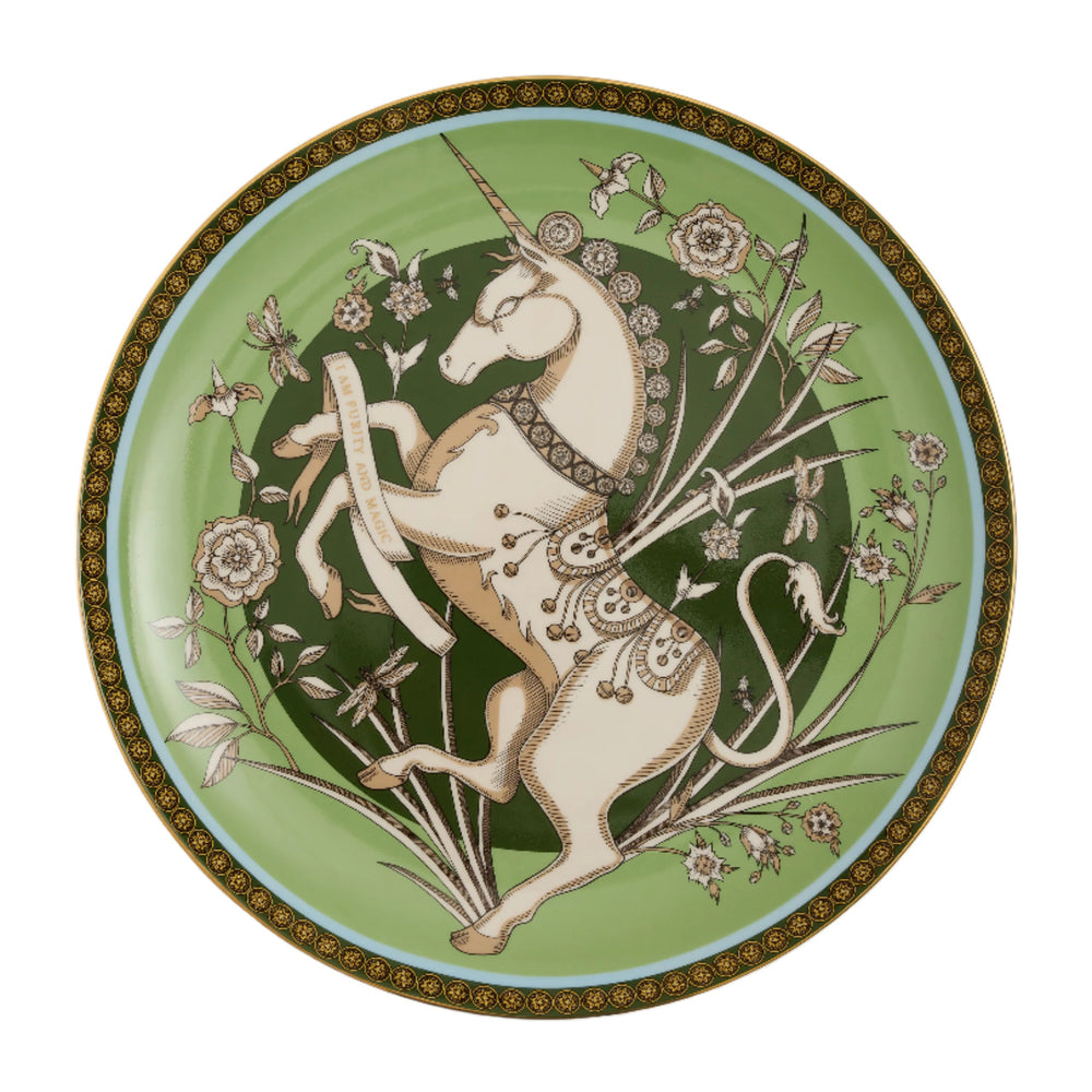 Decorative Plate in The Unicorn Light Green