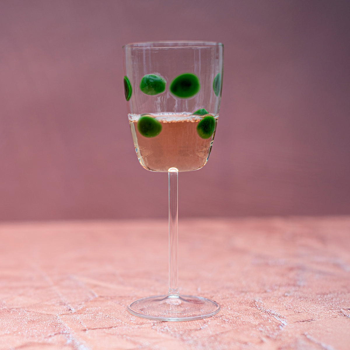 Drop Green Wine Glass