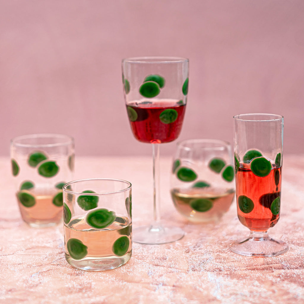 Drop Green Wine Glass