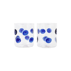 Drop Blue Double Old Fashioned in Blue, Set of 2