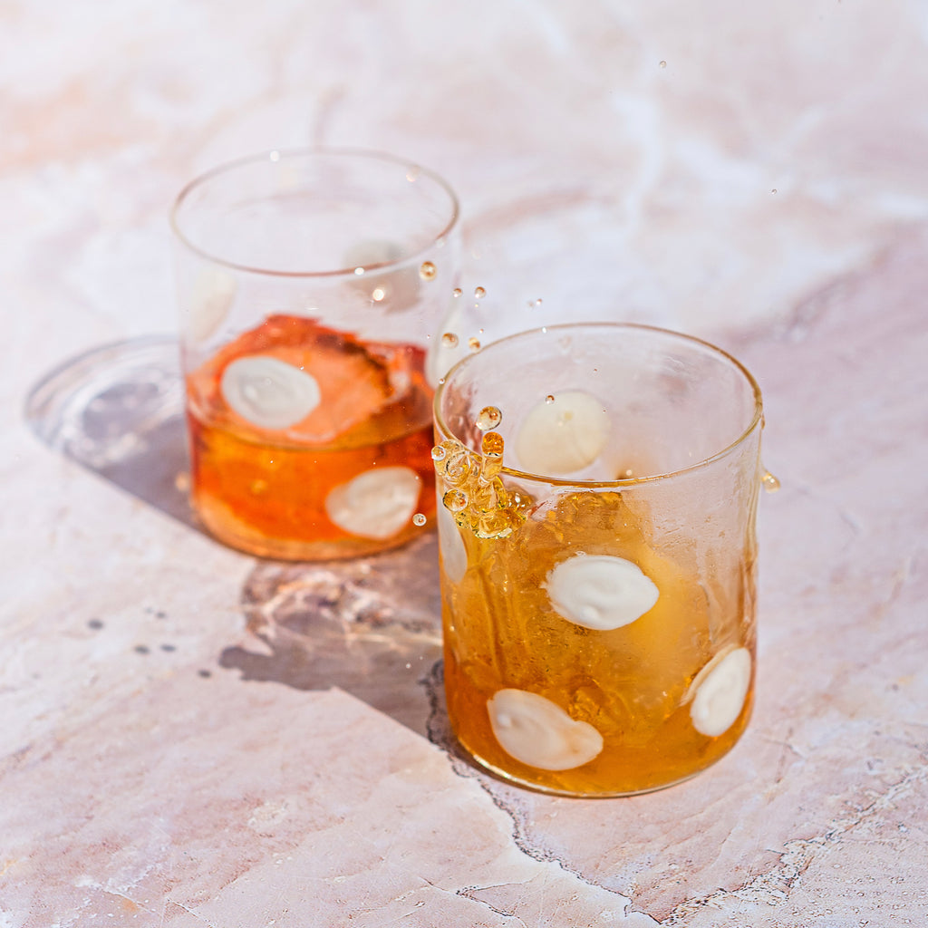 Drop White Double Old Fashioned in White, Set of 2