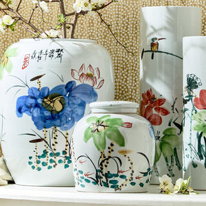 Japanese Flower Blossoms Jar