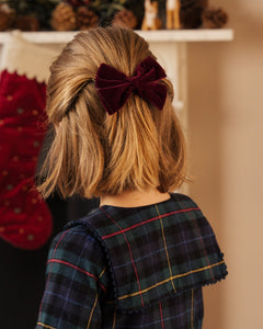 Large Velvet Hairclip in Burgundy