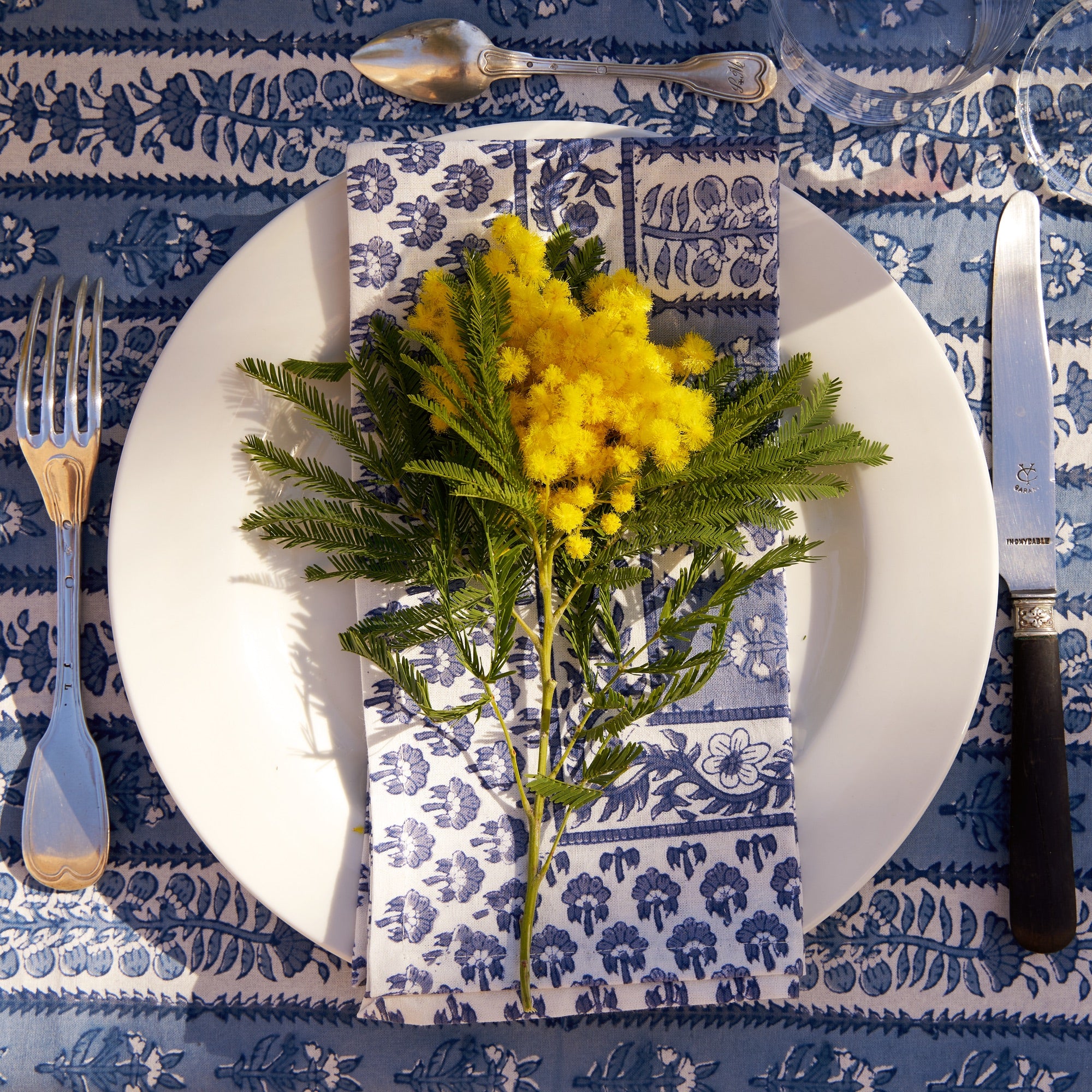 Provence Avignon Napkins in Blue & Marine , Set of 6