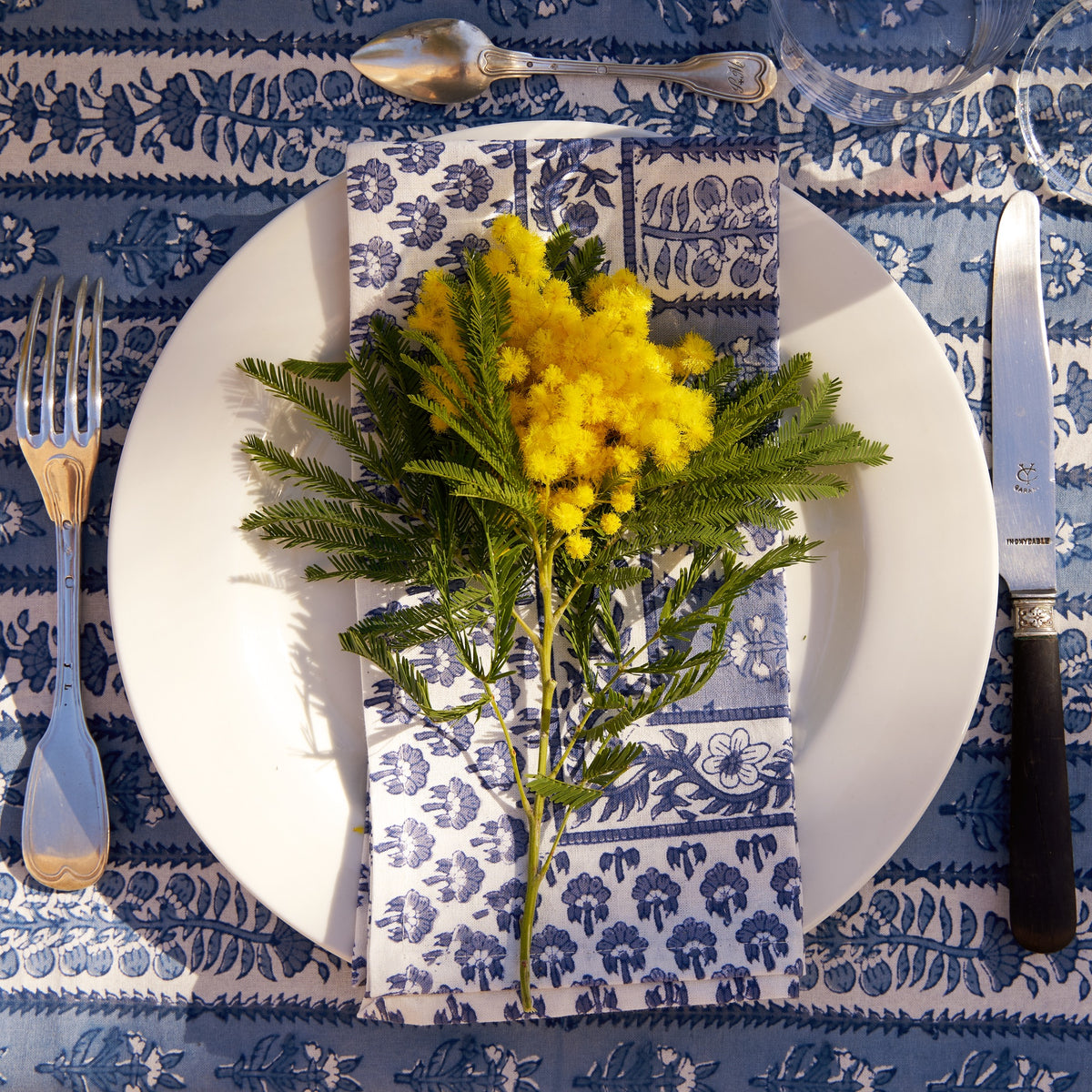 Provence Avignon Napkins in Blue & Marine , Set of 6