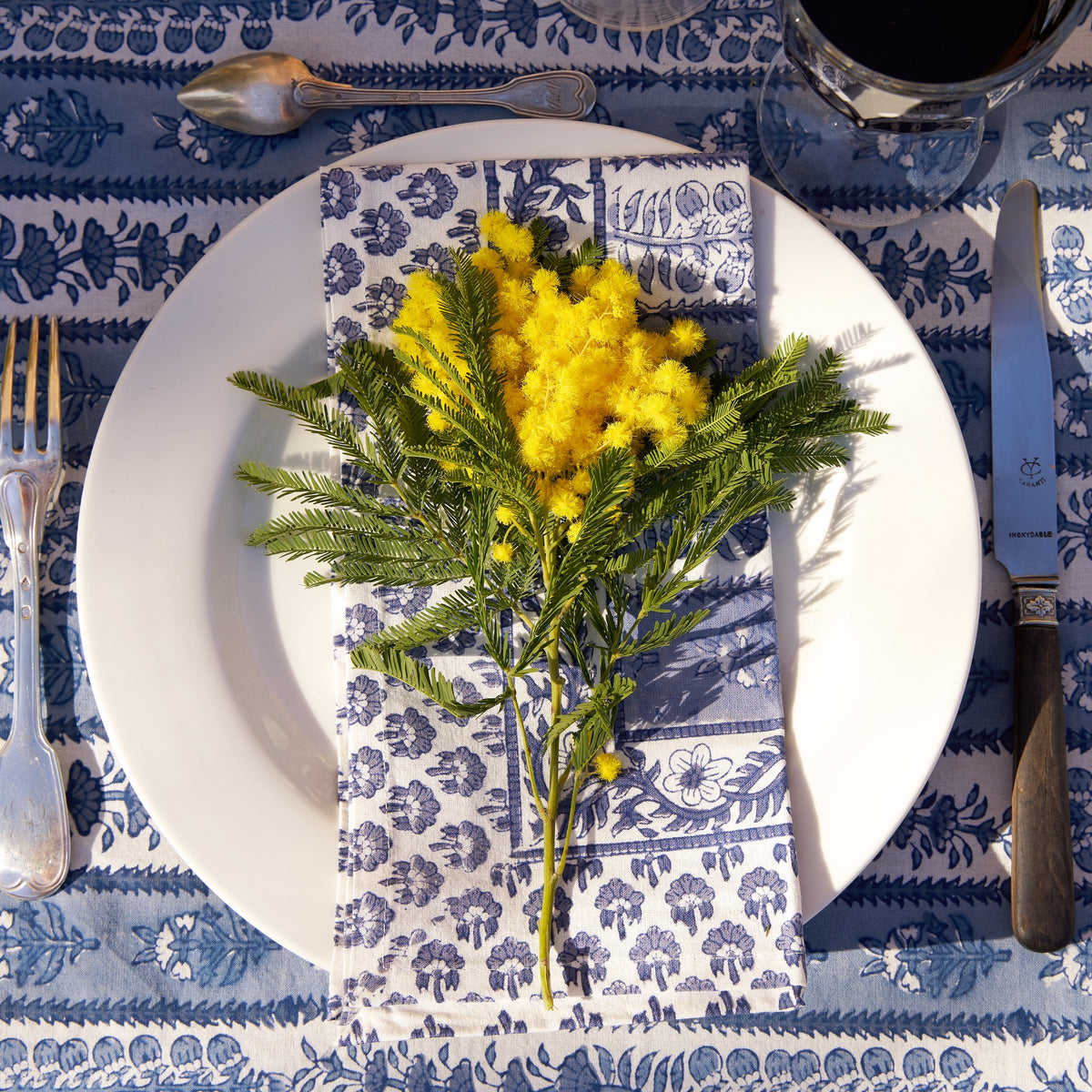 Provence Avignon Napkins in Blue & Marine , Set of 6
