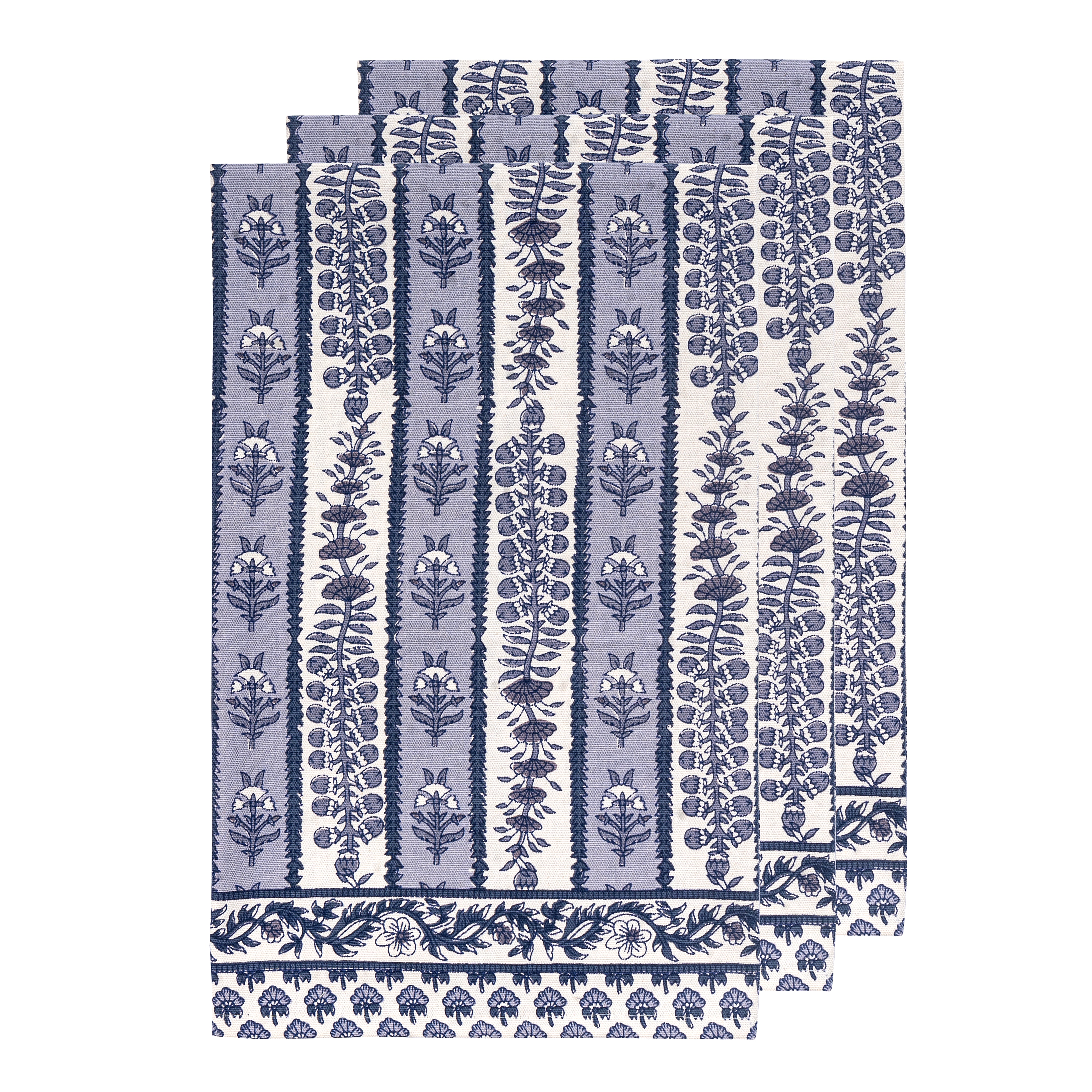 Provence Avignon Tea Towels in Blue & Marine, Set of 3