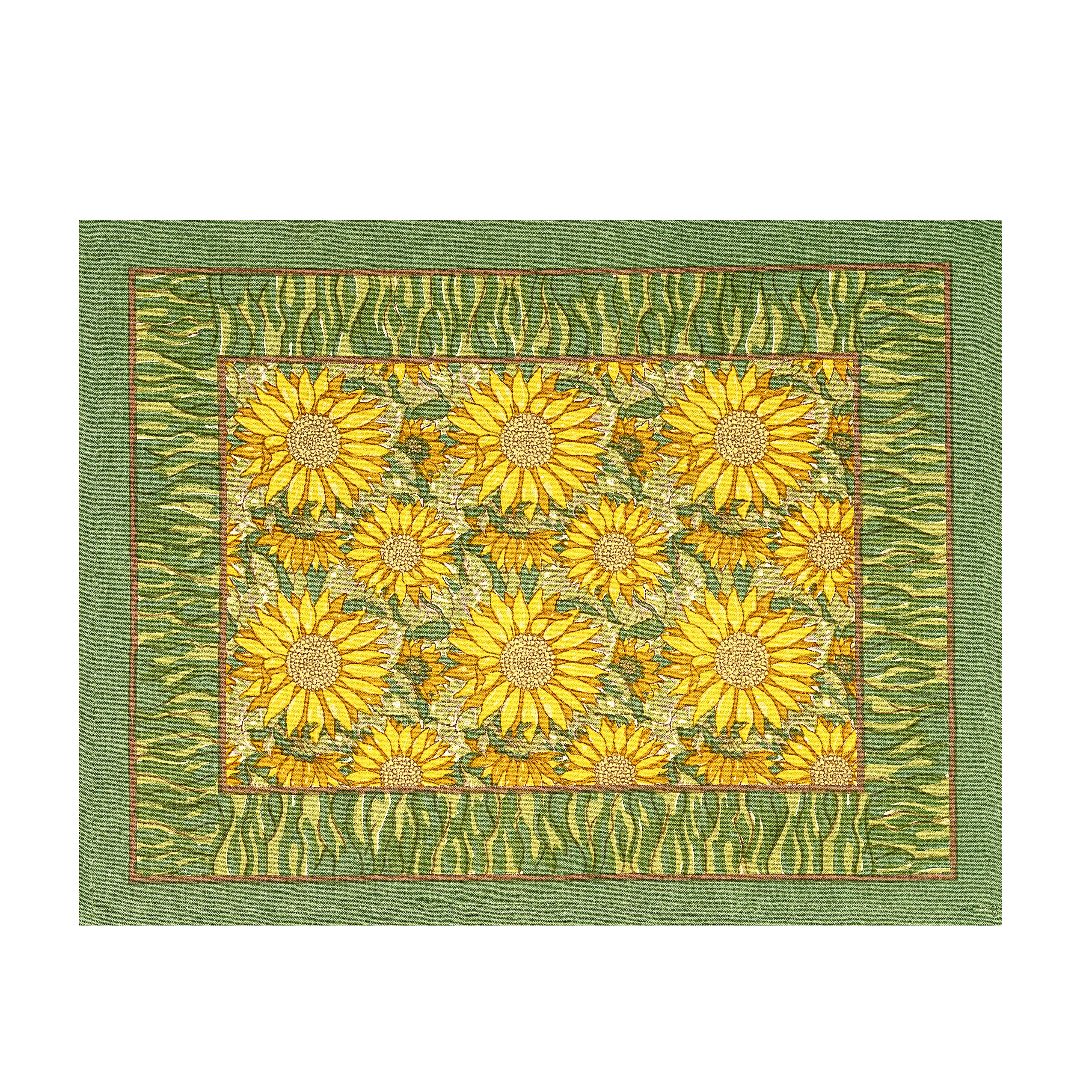 Sunflower Mats in Yellow & Green, Set of 6