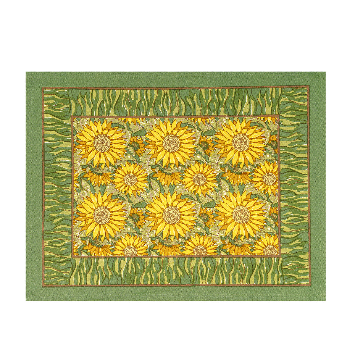 Sunflower Mats in Yellow & Green, Set of 6