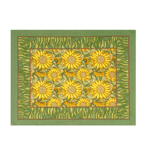 Sunflower Mats in Yellow & Green, Set of 6