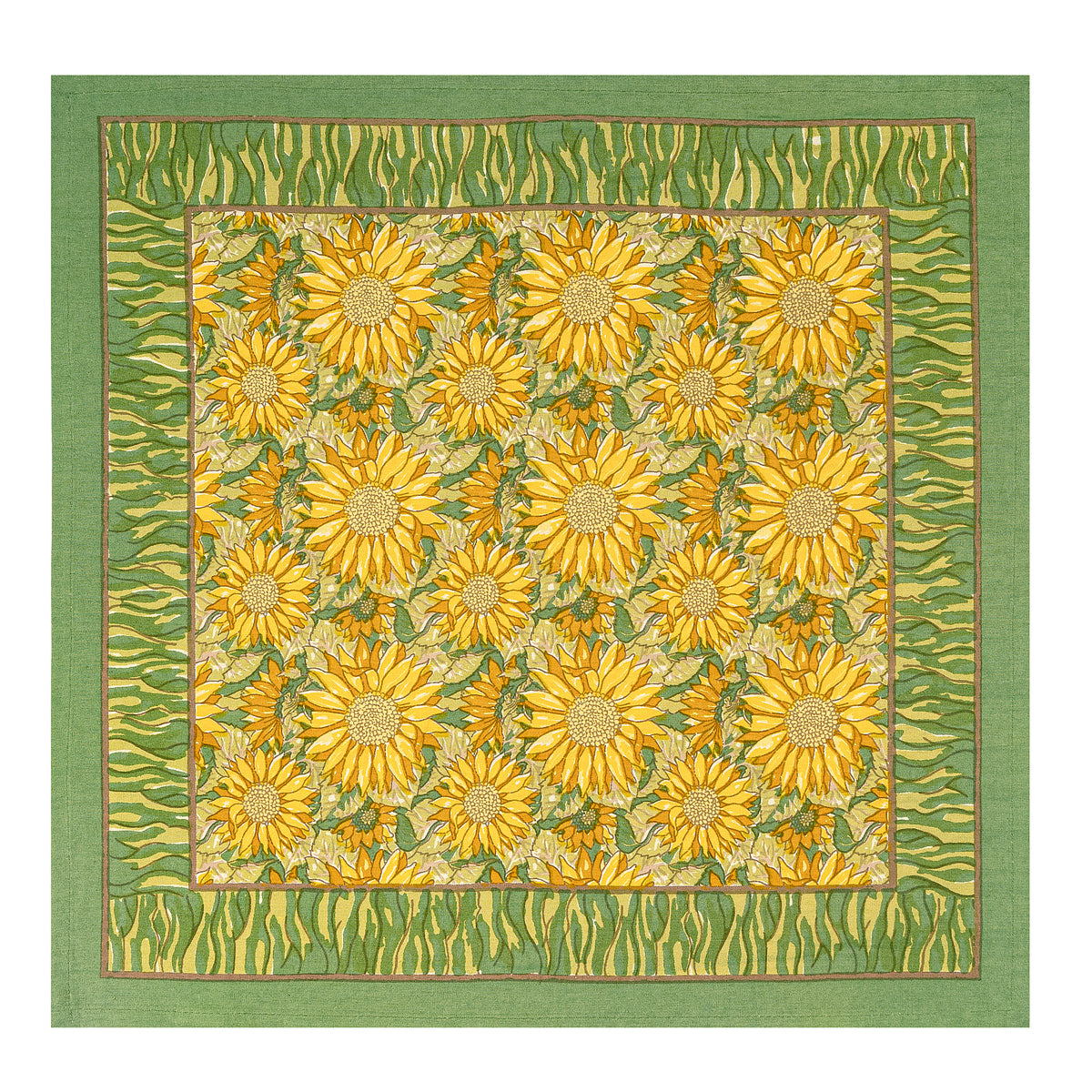 Sunflower Napkins in Yellow & Green, Set of 6