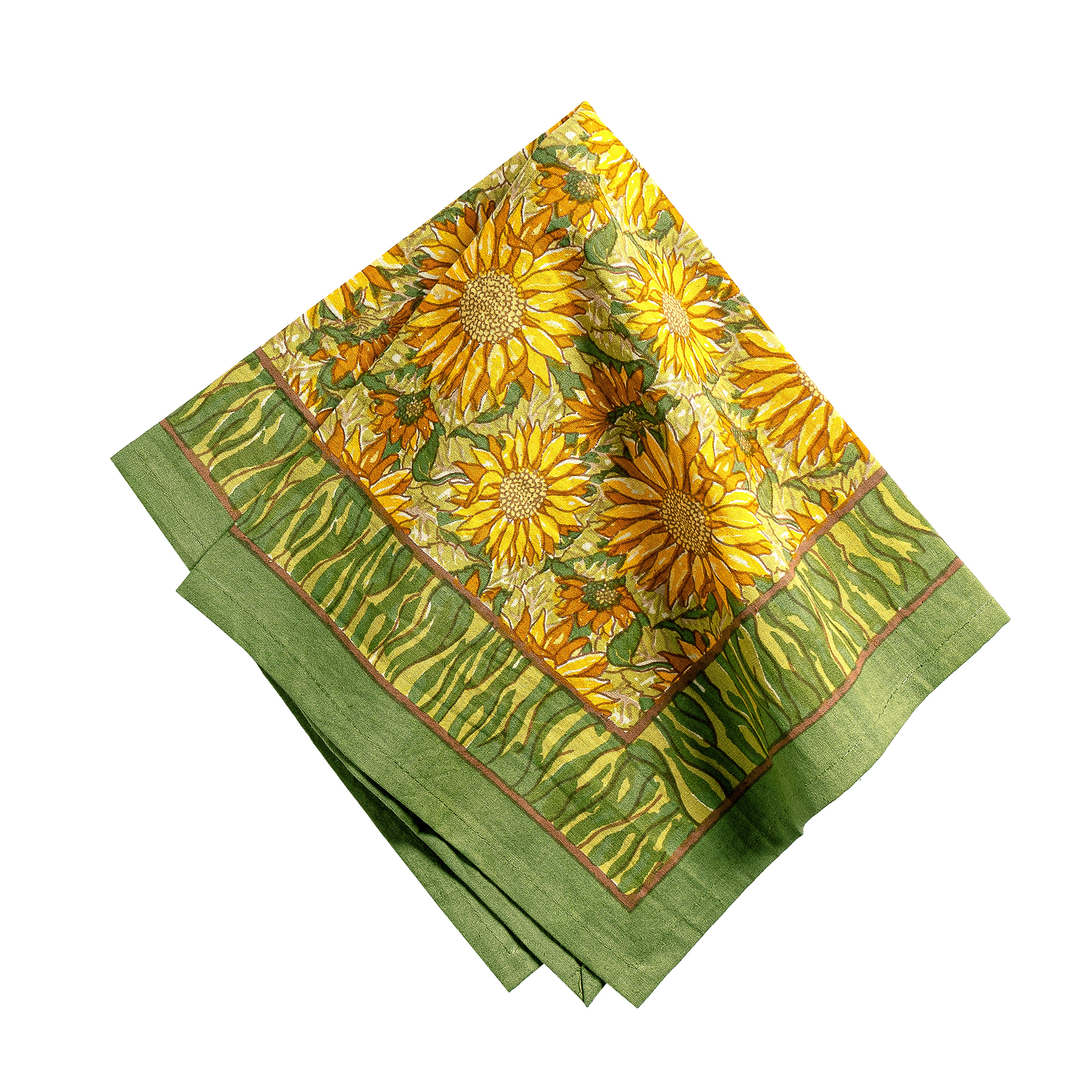 Sunflower Napkins in Yellow & Green, Set of 6