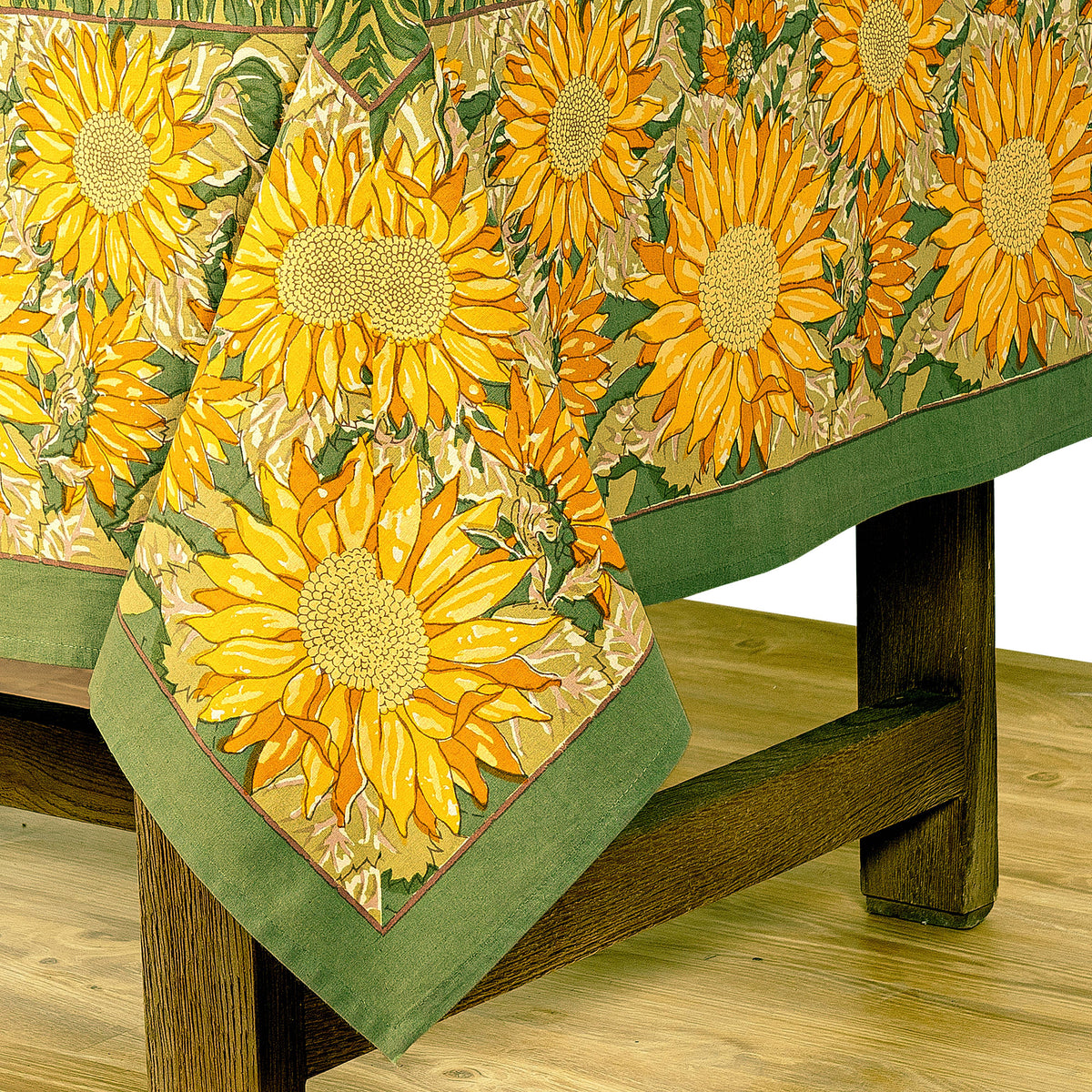 French Tablecloth Sunflower Yellow & Green