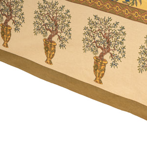 Olive Tree Tablecloth in Khaki & Blue