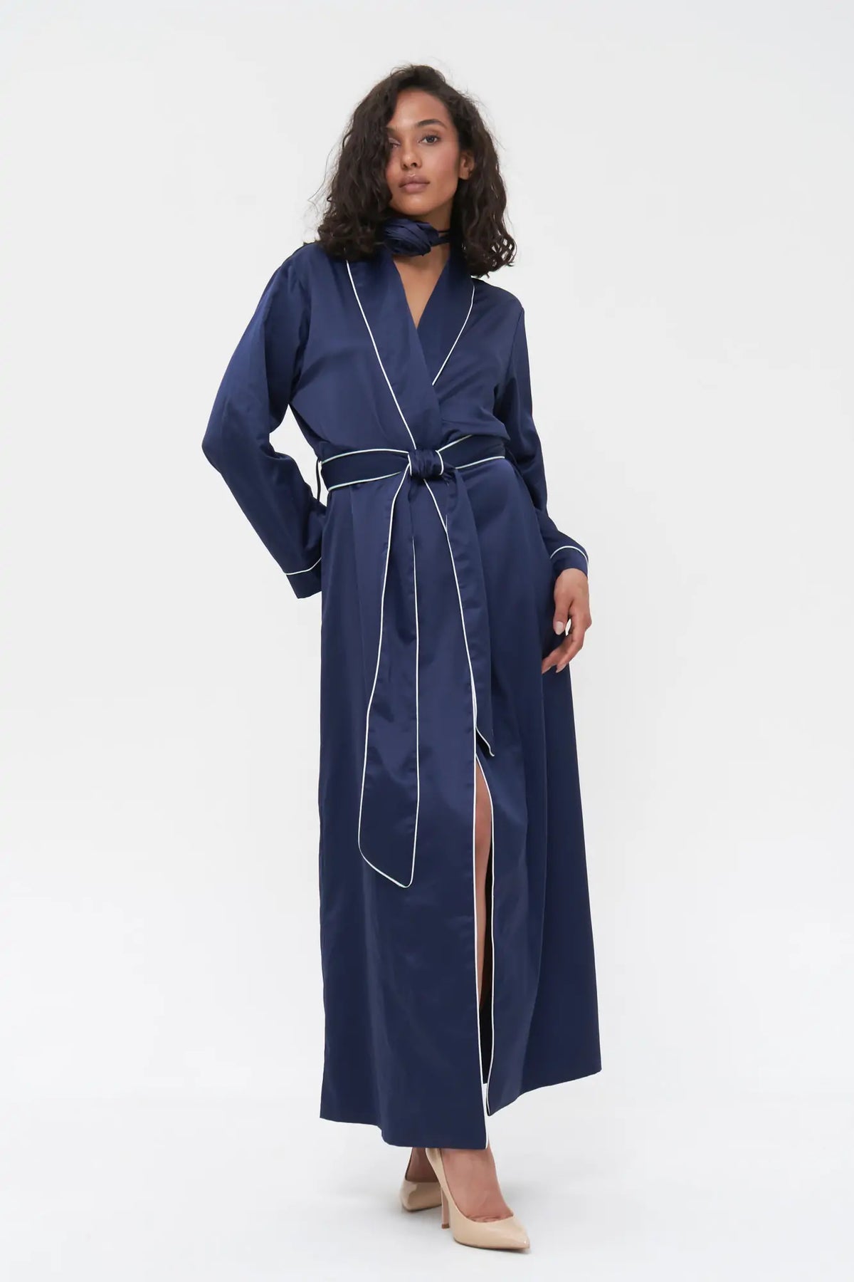 Long Silky Satin Robe