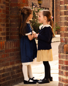 Thin Velvet Hair Tie in Navy