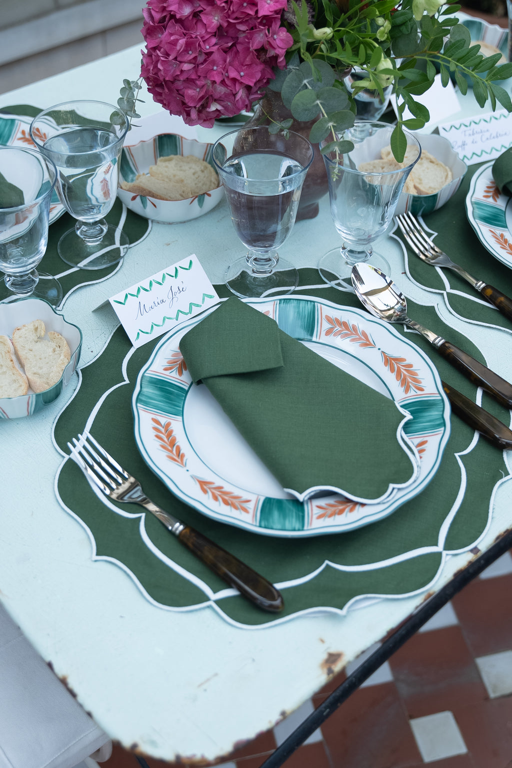 Alhambra Linen Placemat in Green