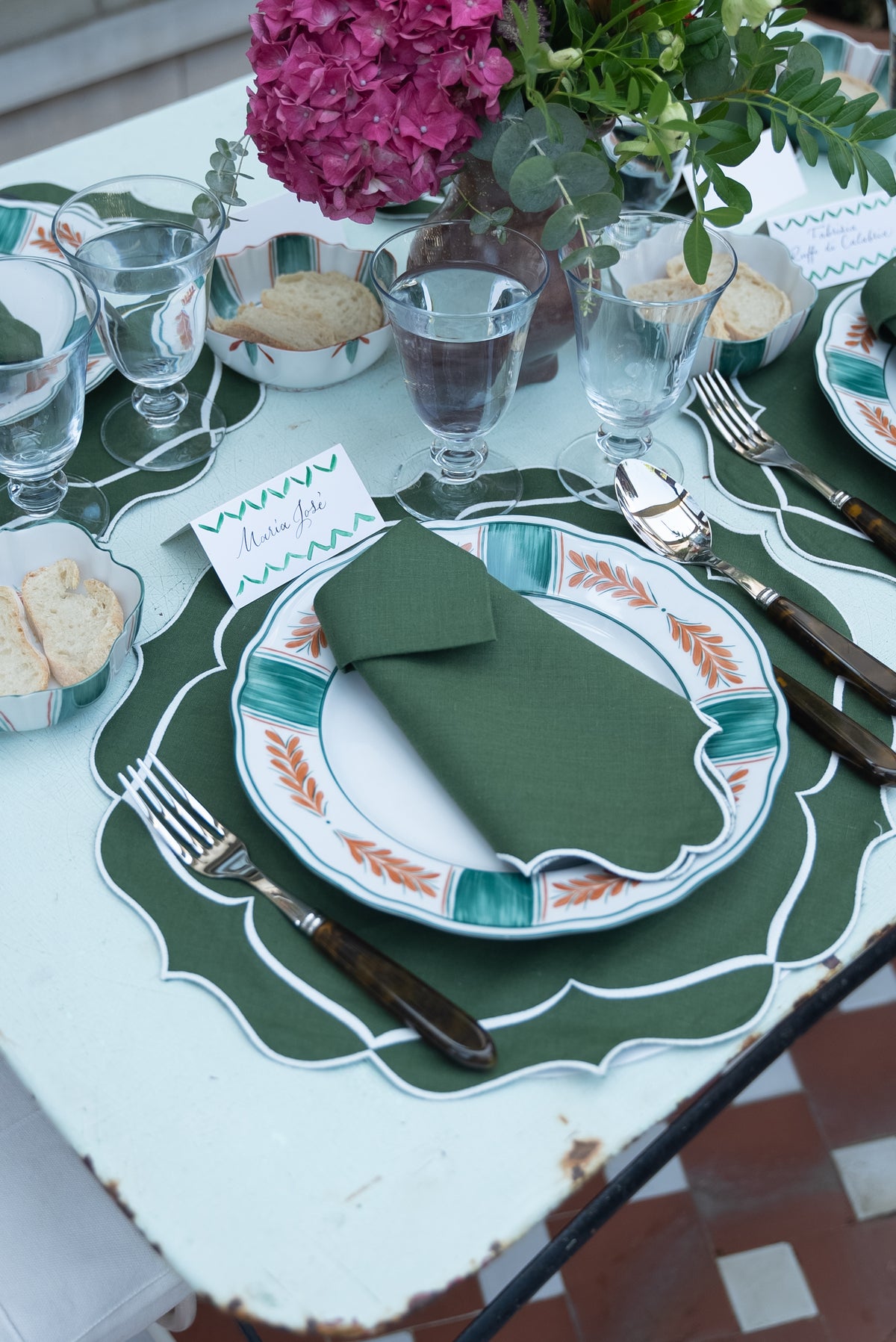 Alhambra Linen Placemat in Green