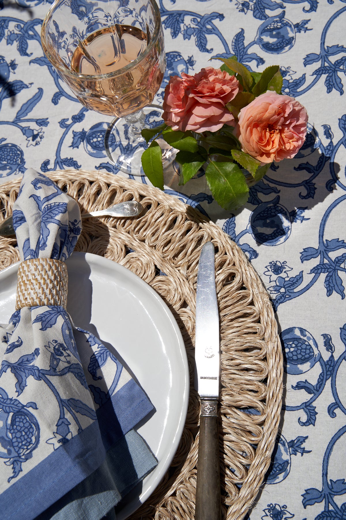 Granada Cornflower Napkins in Blue, Set of 6
