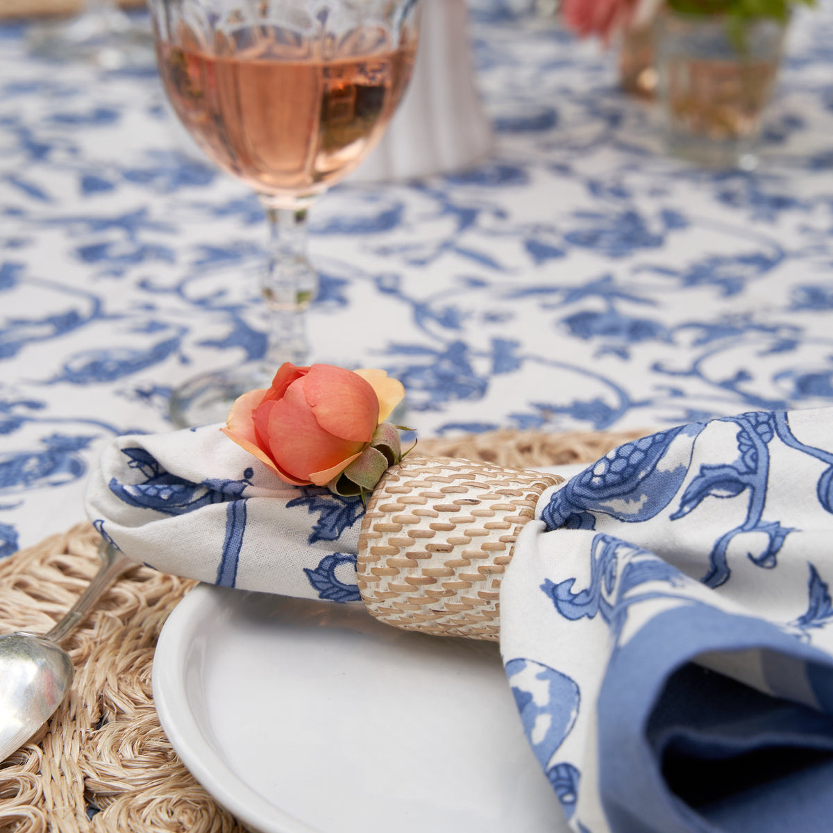 Granada Cornflower Napkins in Blue, Set of 6
