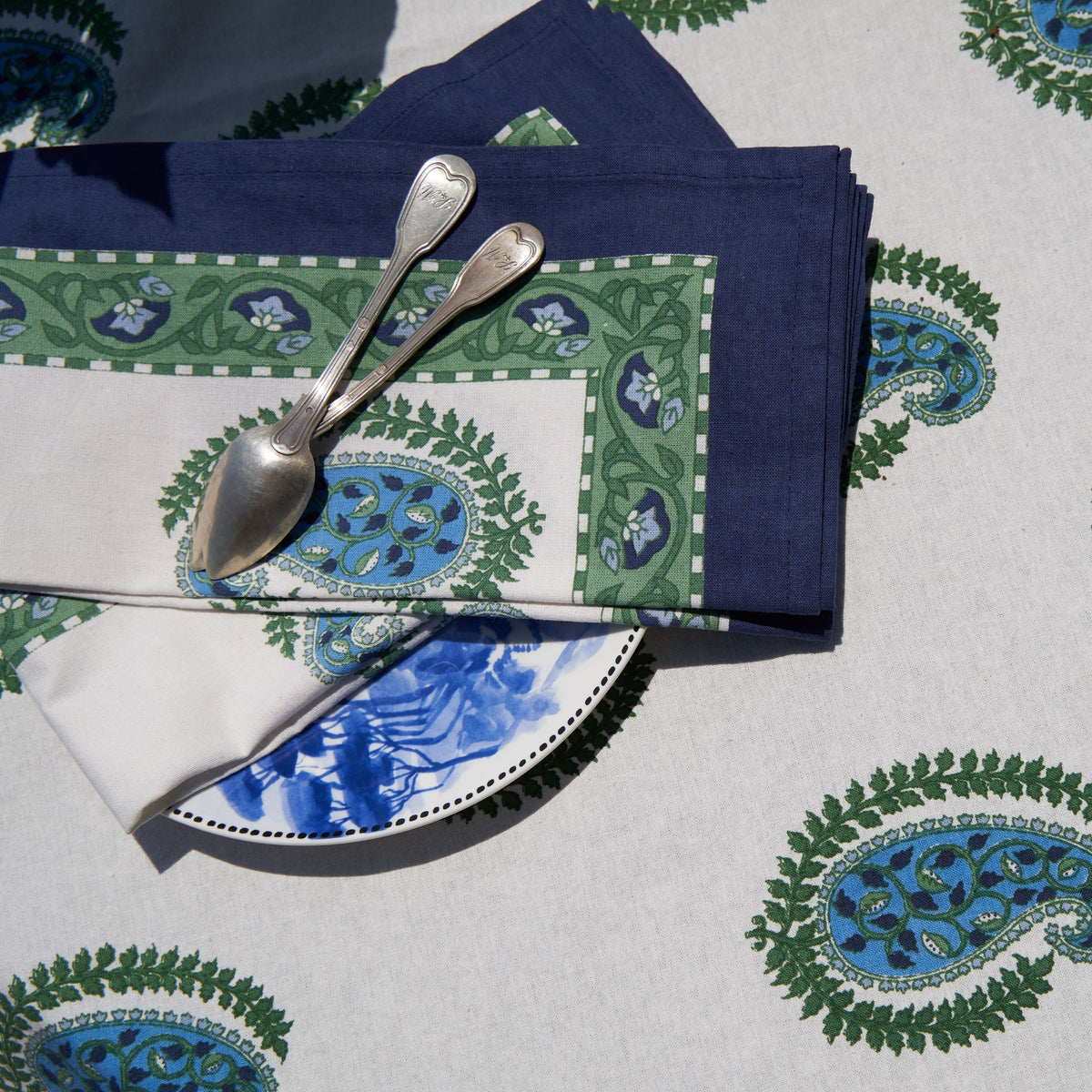 Cassis Napkins in Blue & Green, Set of 6