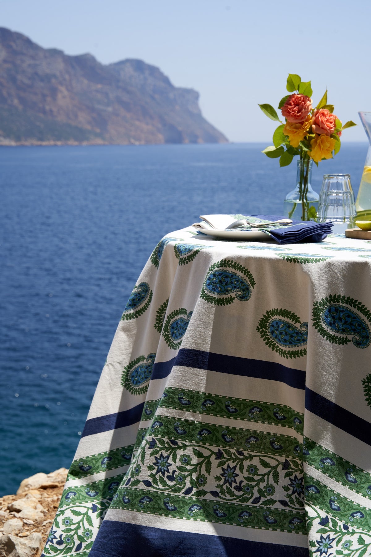 Cassis Napkins in Blue & Green, Set of 6