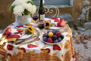 Orchard Pear Napkins in Burgundy, Set of 6