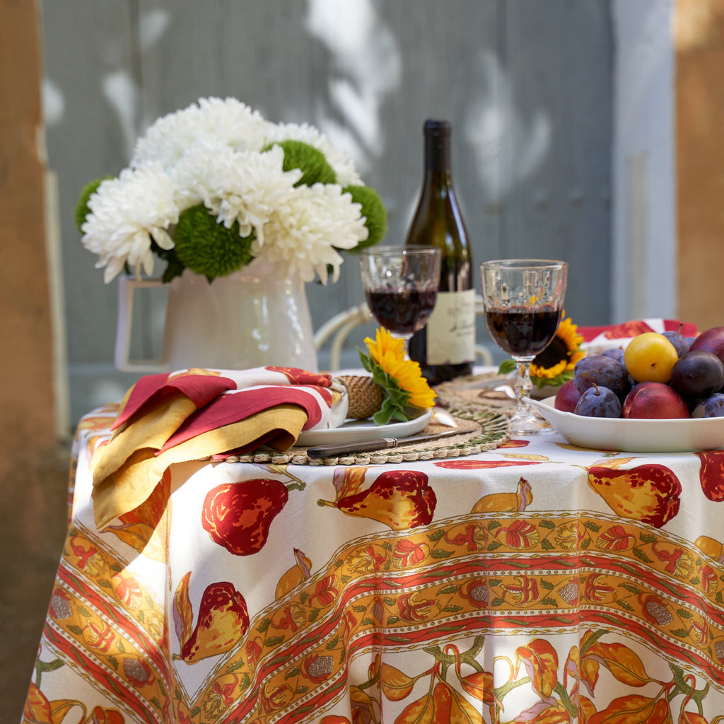 Orchard Pear Napkins in Burgundy, Set of 6
