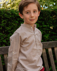 Pereprine Shirt in Beige Minicheck