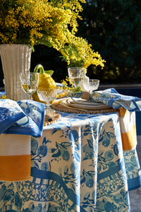 Citron Napkins in Bleu, Set of 6