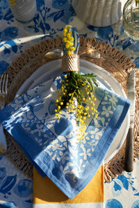 Citron Napkins in Bleu, Set of 6