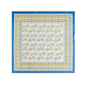 French Tablecloth Mimosa Blue & Yellow