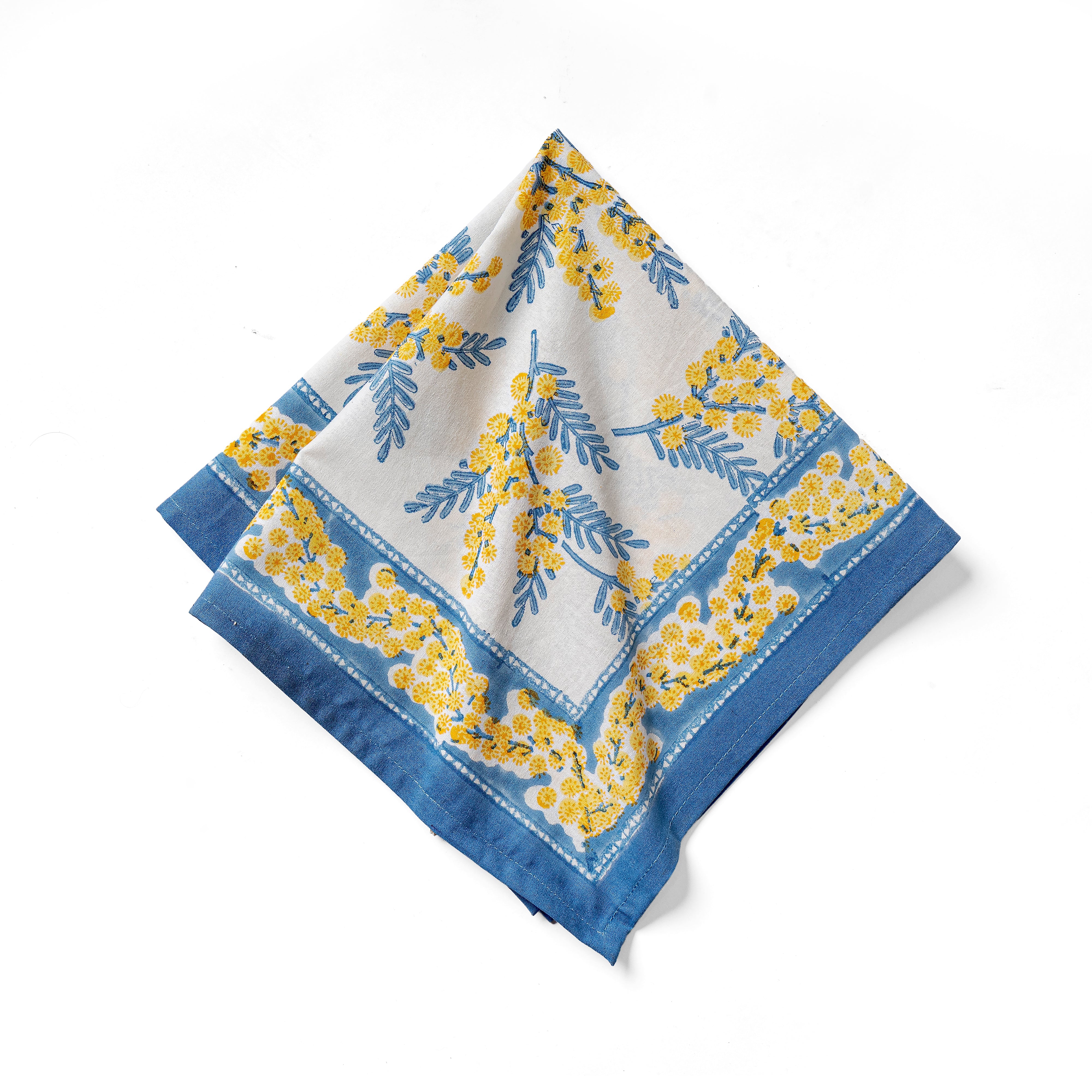 Mimosa Blue & Yellow Napkins, Set of 6