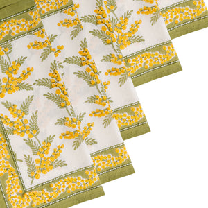 Mimosa Green & Yellow Napkins, Set of 6