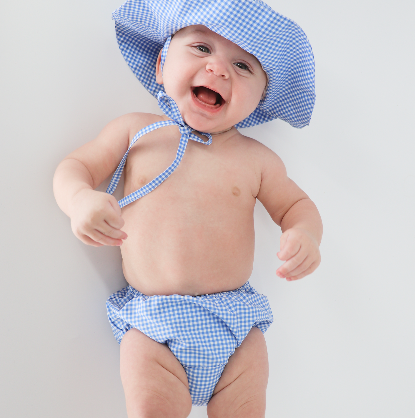 Baby Sky Blue Gingham Diaper Cover