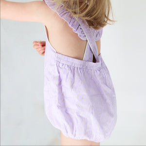 Baby Lavender Stripe Bubble Romper