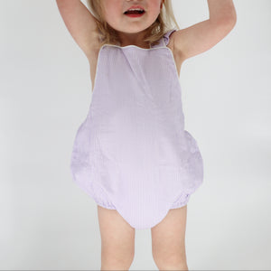 Baby Lavender Stripe Bubble Romper