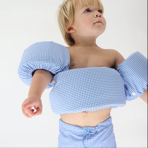 Unisex Sky Blue Gingham Puddle Jumper Cover