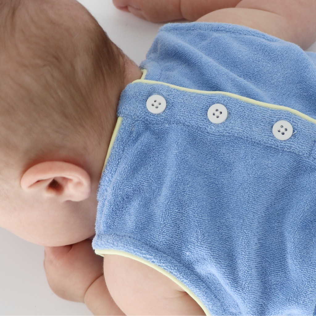 Baby Clearwater Blue French Terry Bubble Romper