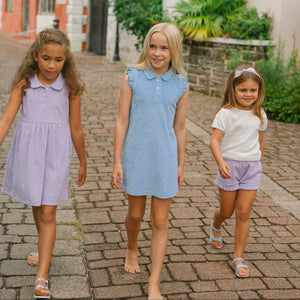 Girls Headband Set In Rosebay And Lavender Stripe