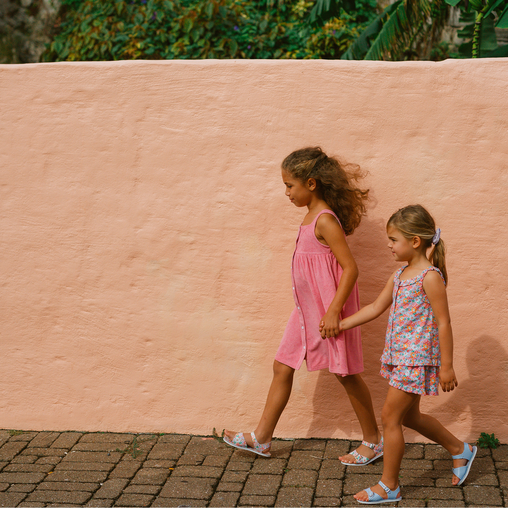 Girls Island Blossom Ruffle Tank And Short Set
