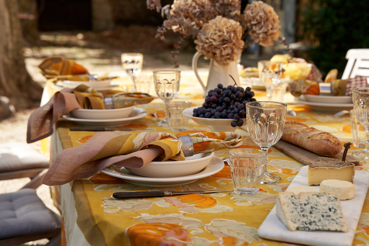 Pumpkin Tablecloth in Orange & Mustard